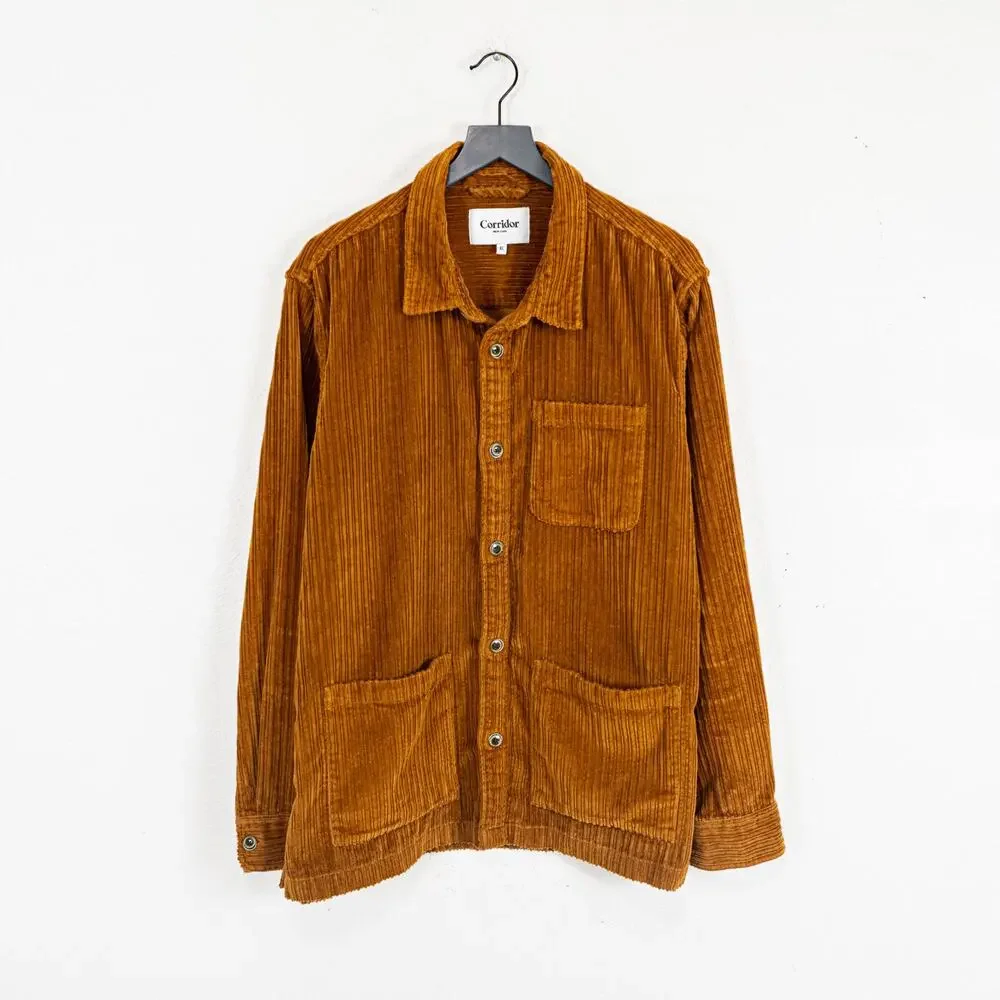CORRIDOR NY Variegated Cord Over Shirt Jacket Thrush Brown XL